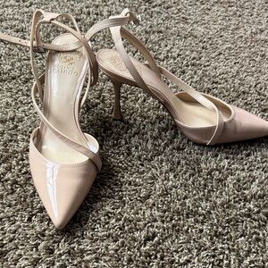 Vincent Camuto Blush Patent Leather Strappy Heels
